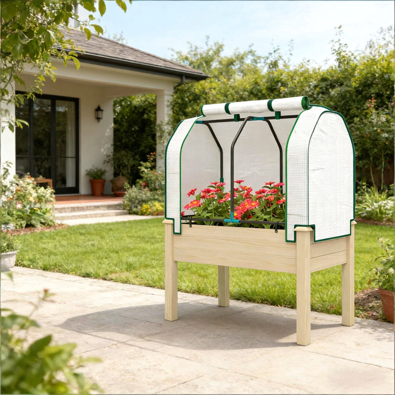 Jardinière compacte, jardin surélevé pour l'extérieur, Natural Wood