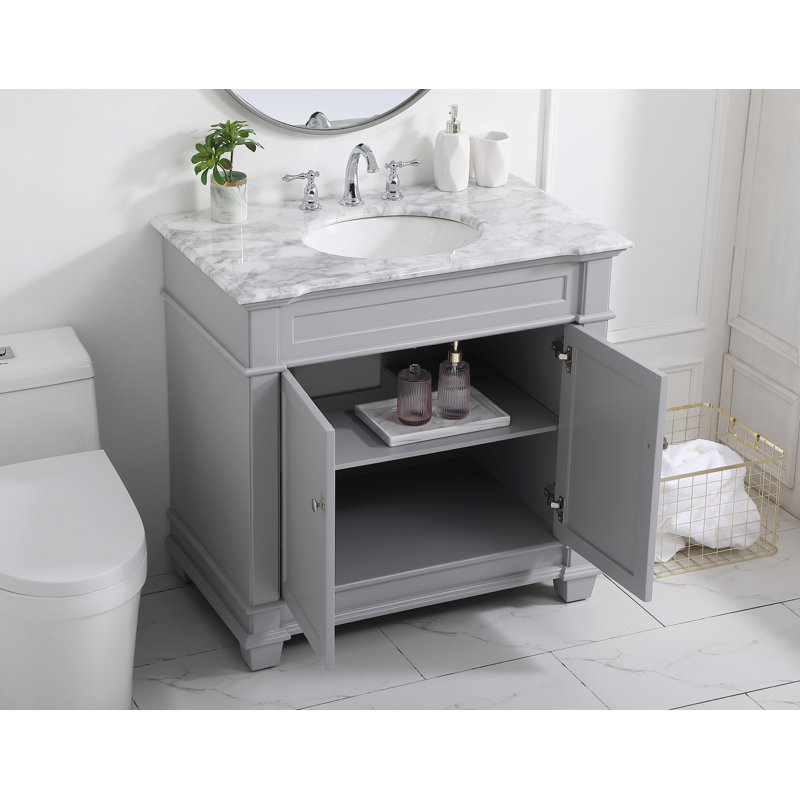Ensemble de meuble-lavabo simple 36 po Lydie, Gris
