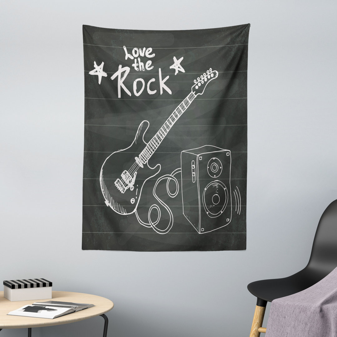 Liebe Rockmusik Skizze Wandteppich