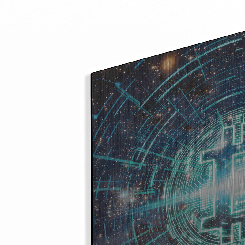 «Cyber Bitcoin», art mural en métal, H 24 po x l 24 po