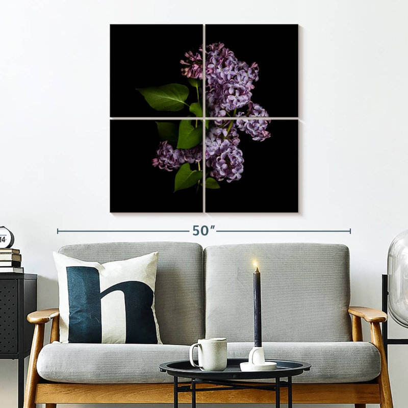 Harnek lilas dans le noir, H 32 po x l 32 po