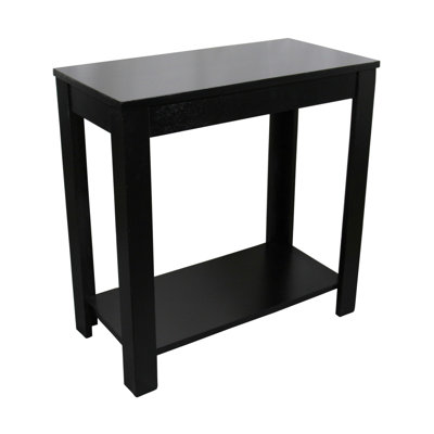 Classy 24" Tall Wooden End Table In Black - Complements Room Furnishings 250 Lbs Support Side Rich Finish Improves Any Reading Corner Solid Capacity