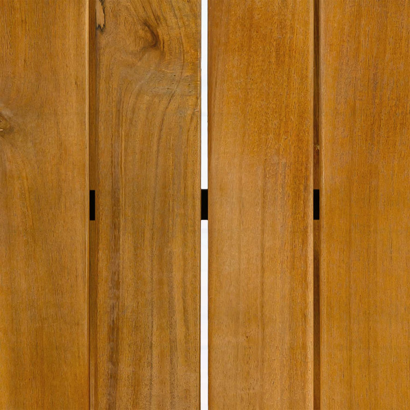 Table d'appoint à 2 niveaux en bois d'acacia résistant aux intempéries avec structure en fer noir, idéale pour une utilisation intérieure et extérieure, capacité de 30 lb