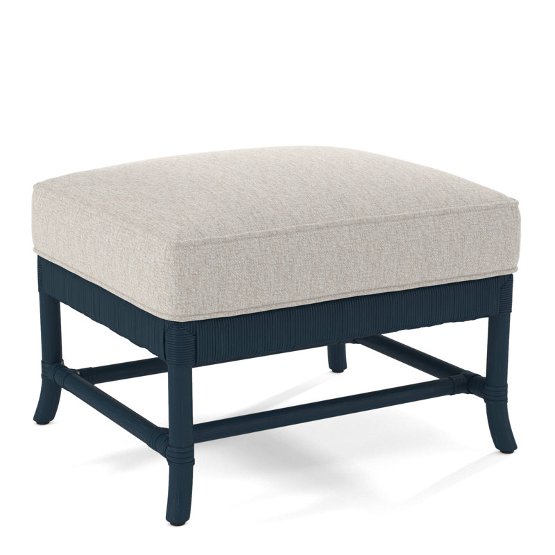 Lafayette Ottoman, Navy, Snow Crypton Performance; 0884-91