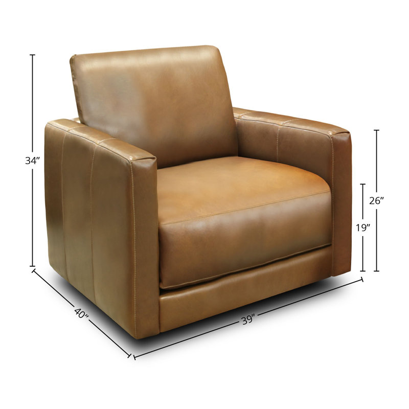 Fauteuil club pivotant en cuir Raffa Boutique