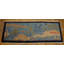 Tapis bleu antique en laine Art Deco