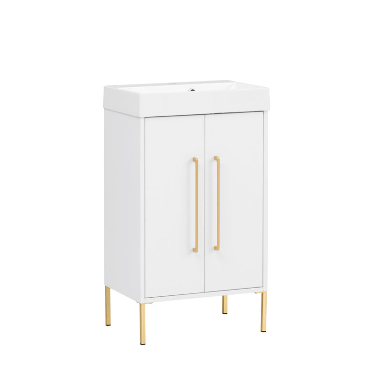 Sarah 500 mm Single Vanity with Integrated Basin, White Matt