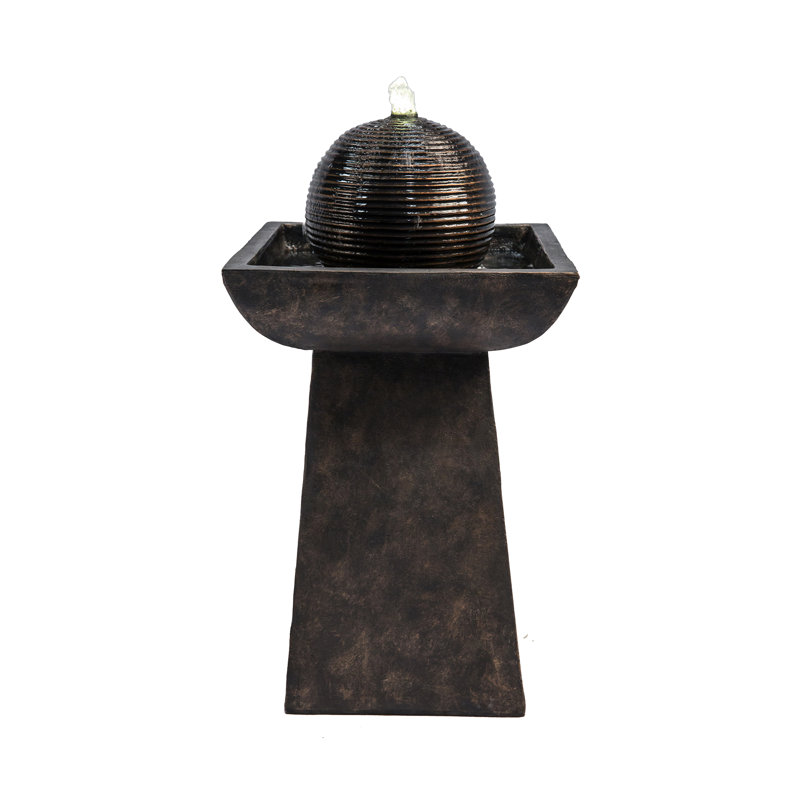 Hand Crafted Weather Resistant Floor Fountain with Light
