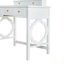 Coiffeuse compacte avec miroir réversible, coiffeuse avec tabouret, coiffeuse compacte pour petits espaces, blanc