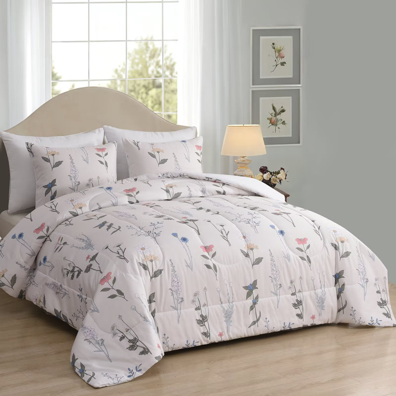 Ensemble d'édredon en duvet synthétique Bohème, Édredon très grand + 2 taies décoratives, Blanc