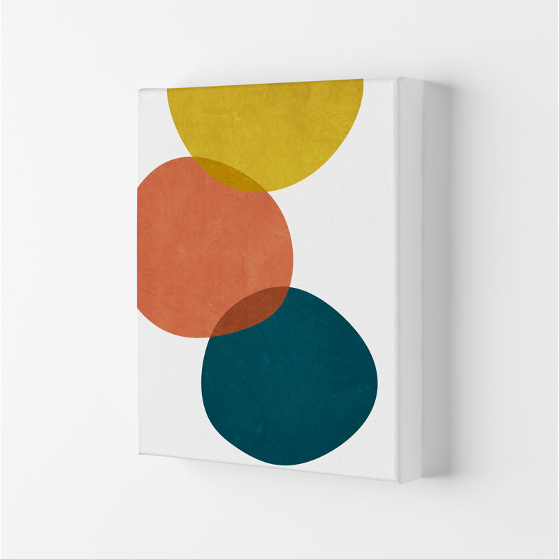 Yellow Red Blue Abstract Original - Print, 30cm H x 21cm W x 1cm D, No Frame