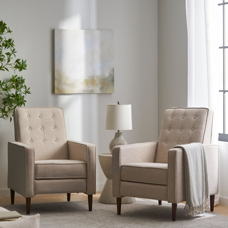 Upholstered Recliner, Wheat 100% Polyester
