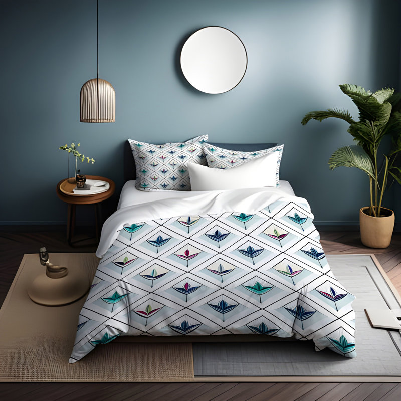 Ensemble de housse de couette , Housse de couette simple + 1 taie décorative pour