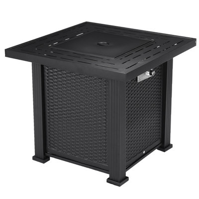 Newton Square Iron Propane Smokeless Fire Pit Table