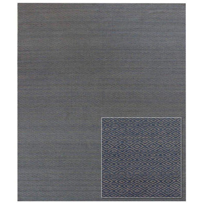 Diamonds Wool Geometric Area Rug in Blue