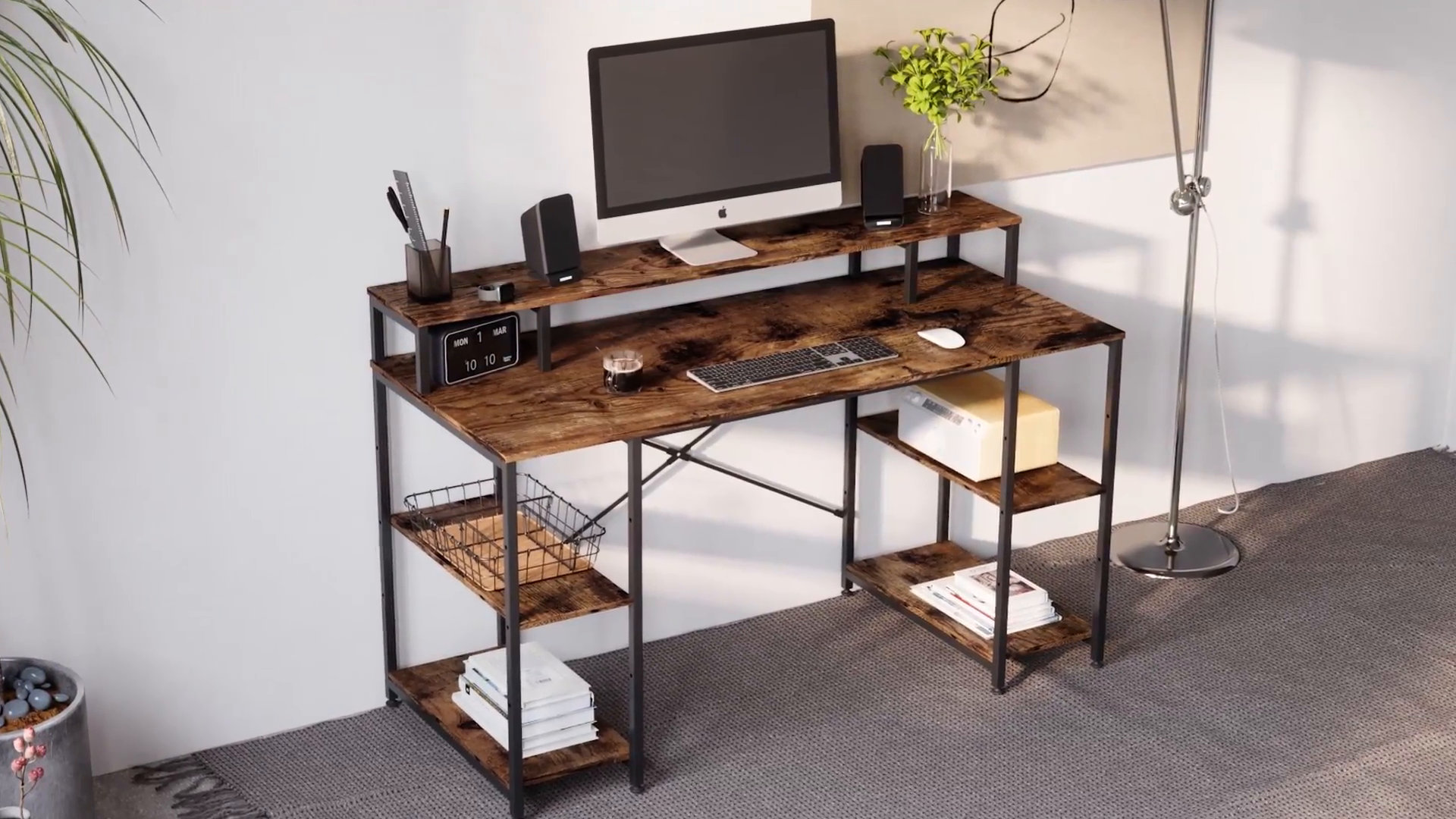 Zipcode Design™ Haigh 55'' Computer Desk with Monitor Shelf