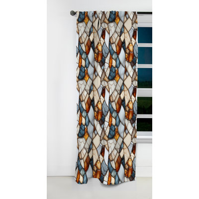 Earth Tones Marble Mosaic Elegance - Abstract Marble Marble Blackout Curtain - 1 Panels