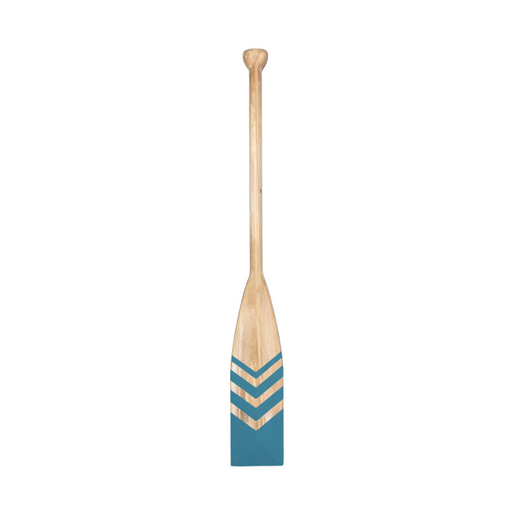 Coastal Wood Novelty Canoe Oar Paddle Wall Decor with Arrow and Stripe Patterns Breakwater Bay Color/Finish: Light Gray/Brown/White