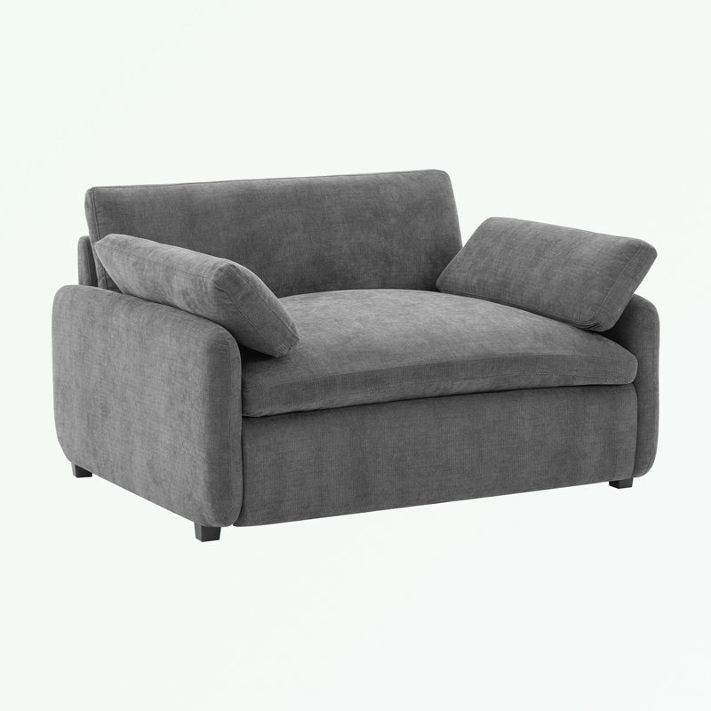 Canapé simple en chenille avec coussin, Gris