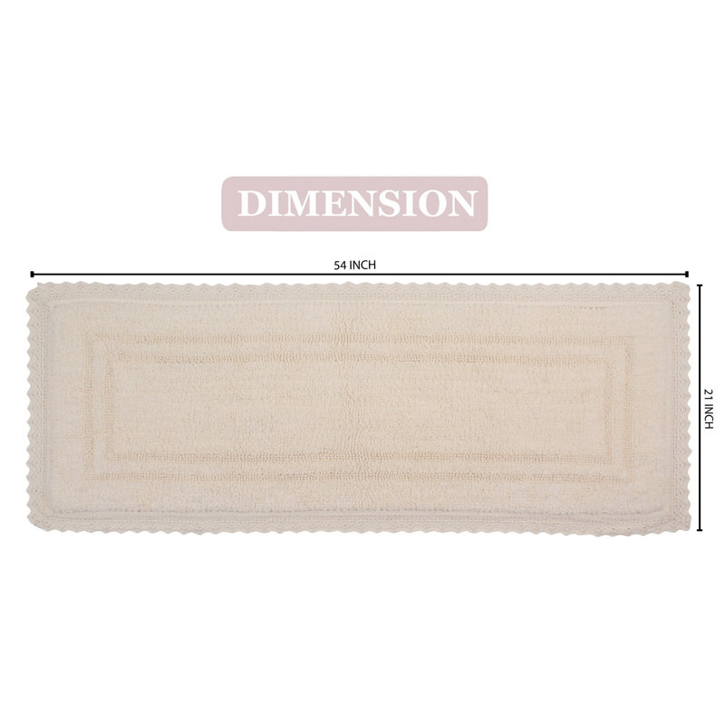 Tapis de bain réversible 100% coton Opulent Bathmat, Ivoire, l 21 po x L 54 po