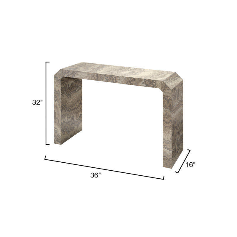 Grounded Veneer Console Table, Sand Grey