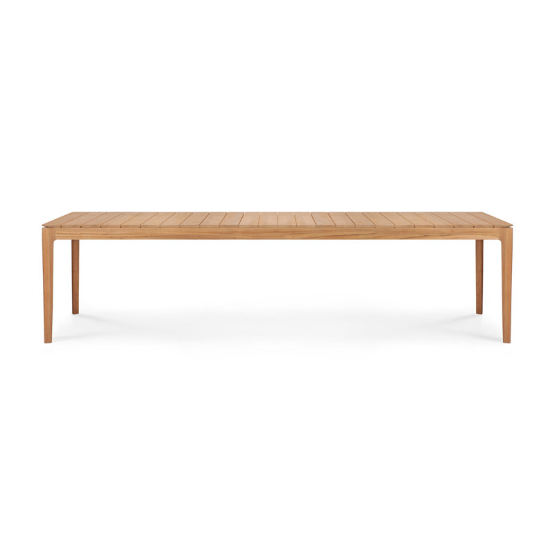 Bok Outdoor Teak Dining Table, 43.3" W x 118.1" L x 30" H