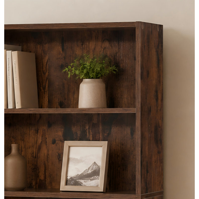 Bibliothèque sur pied brune à 5 niveaux - unité de 53 pouces avec tablettes réglables et rangement ouvert; Convient à la maison, au bureau et à divers environnements