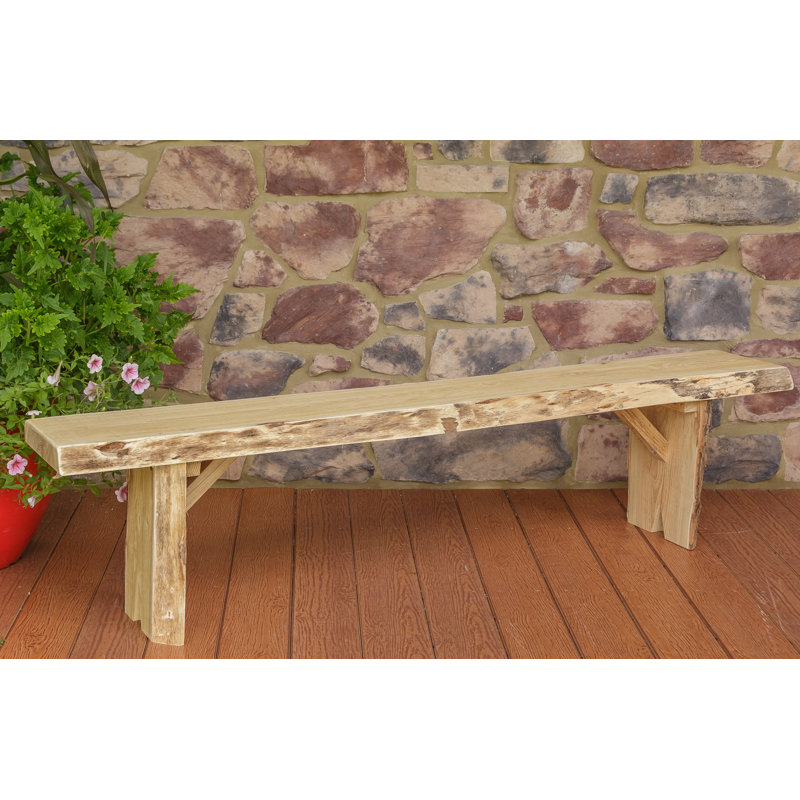 Bruggeman Solid Wood Outdoor Bench, 17" H x 70" W x 12" D, Unfinished