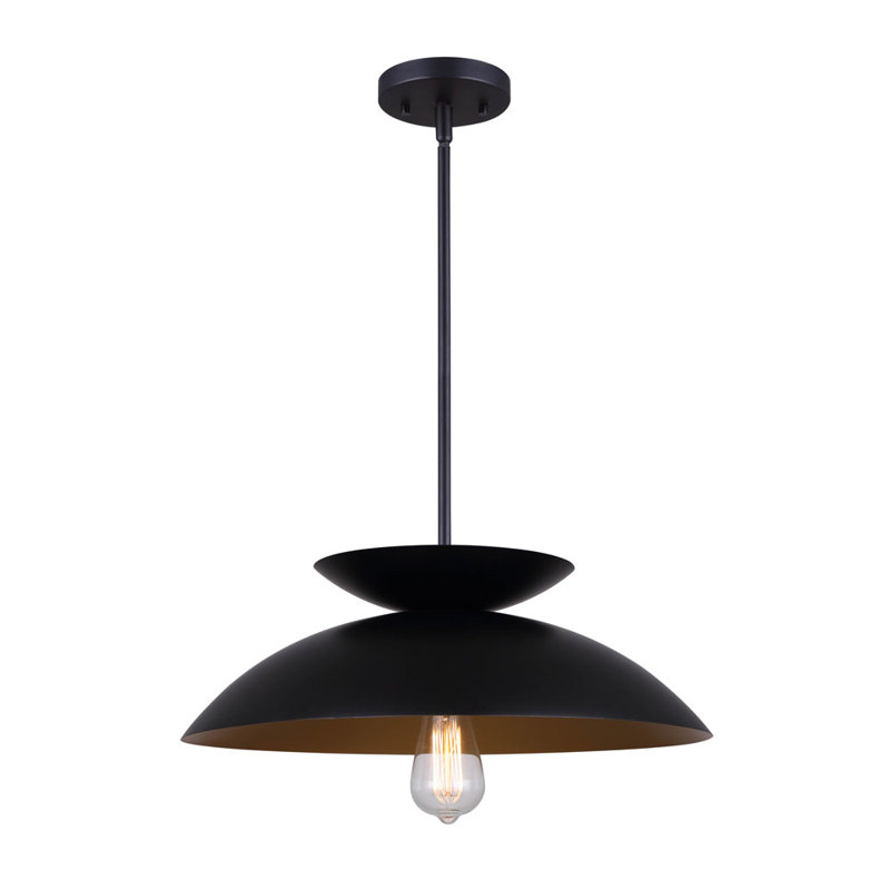 Alanzo 1 - Light Matte Black Shaded Pendant