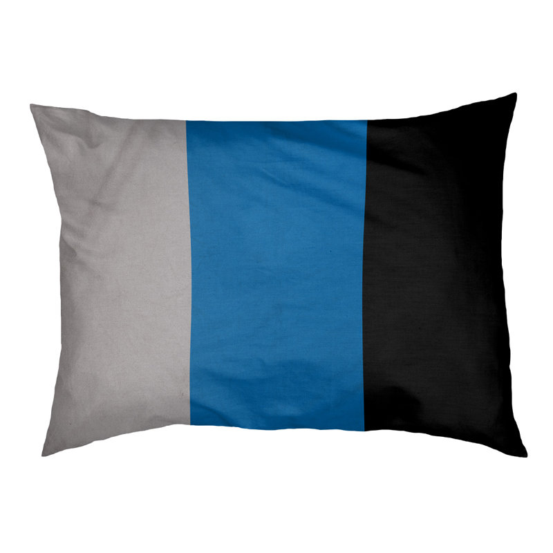 Coussin Designer, Grand (L 40 po x l 50 po), Argent / bleu / noir
