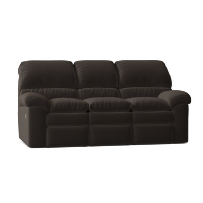 Canapé inclinable en cuir véritable avec accoudoirs coussinés 88 po Catera