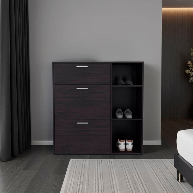 Armoire de rangement à chaussures à 1 tiroir avec 2 tiroirs inclinables