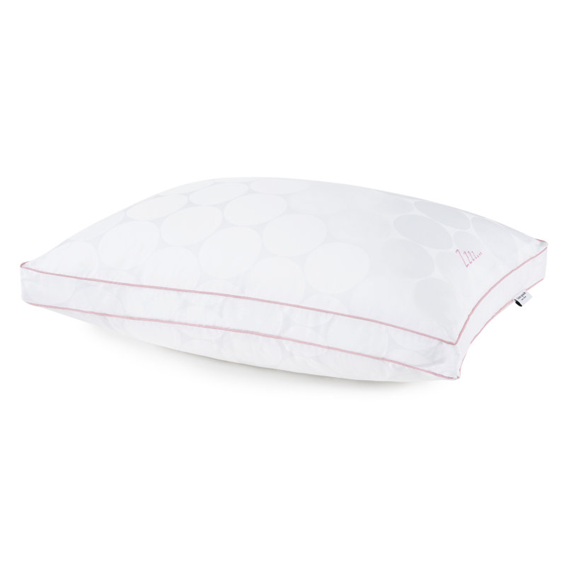 kate spade new york Joy Dot Endless Loft Bed Pillow, 2 inch gusset Foam-Core Pillow, White, Queen
