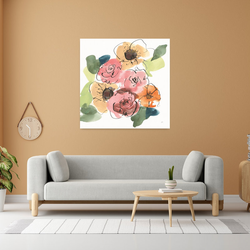 Bouquet tendance I, art floral contemporain, H 48 po x l 48 po