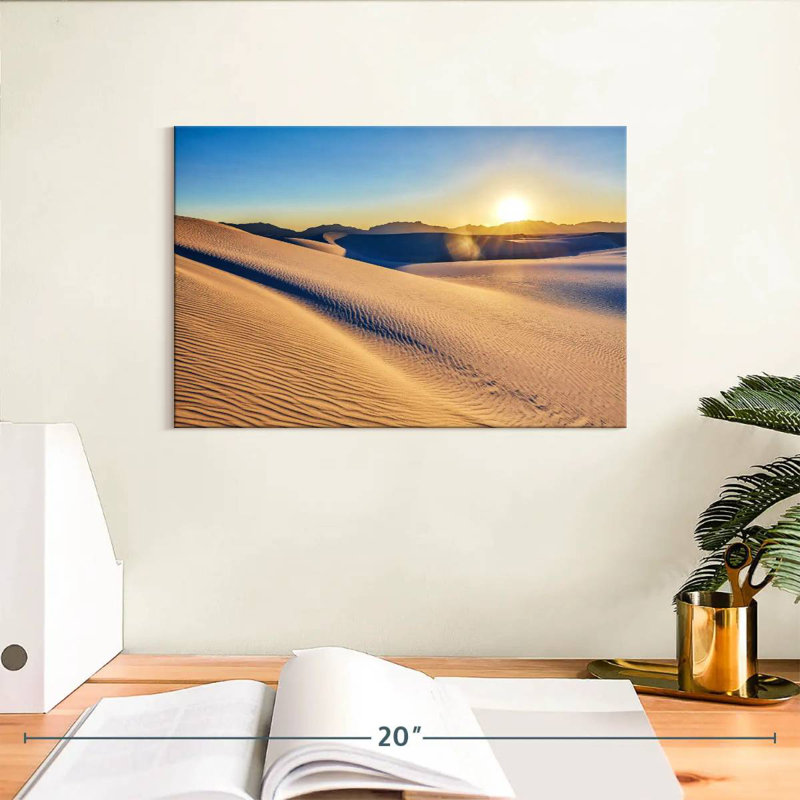 Sable blanc d'Alvord, coucher de soleil, H 8 po x l 12 po