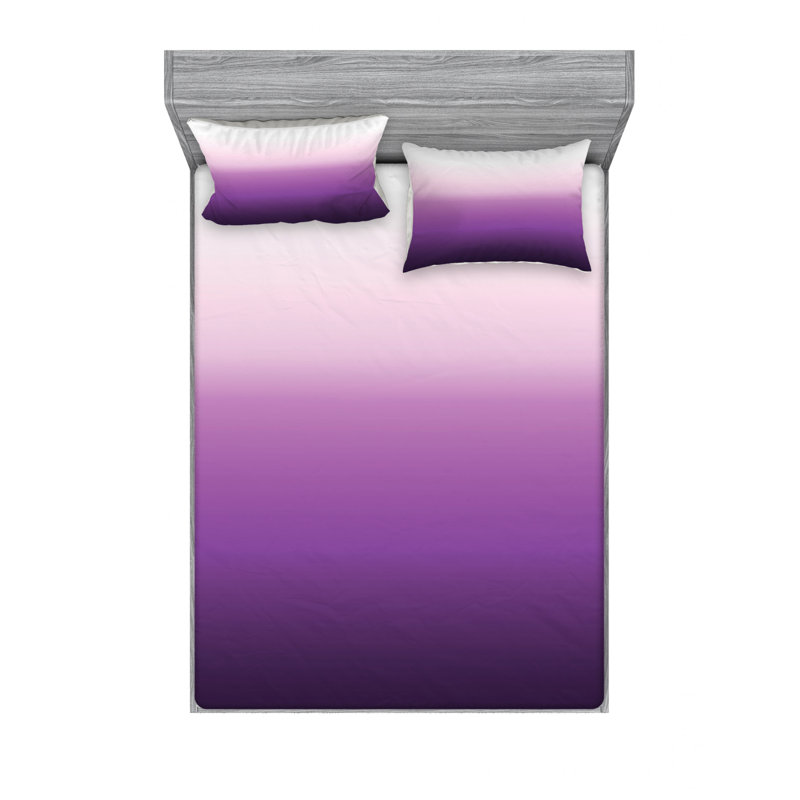 Microfiber Ombre Sheet Set, Full Sheet Set with Fitted Sheet, Purple