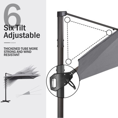 128'' X 104'' Rectangular Cantilever Umbrella, Weighted Base  Include
