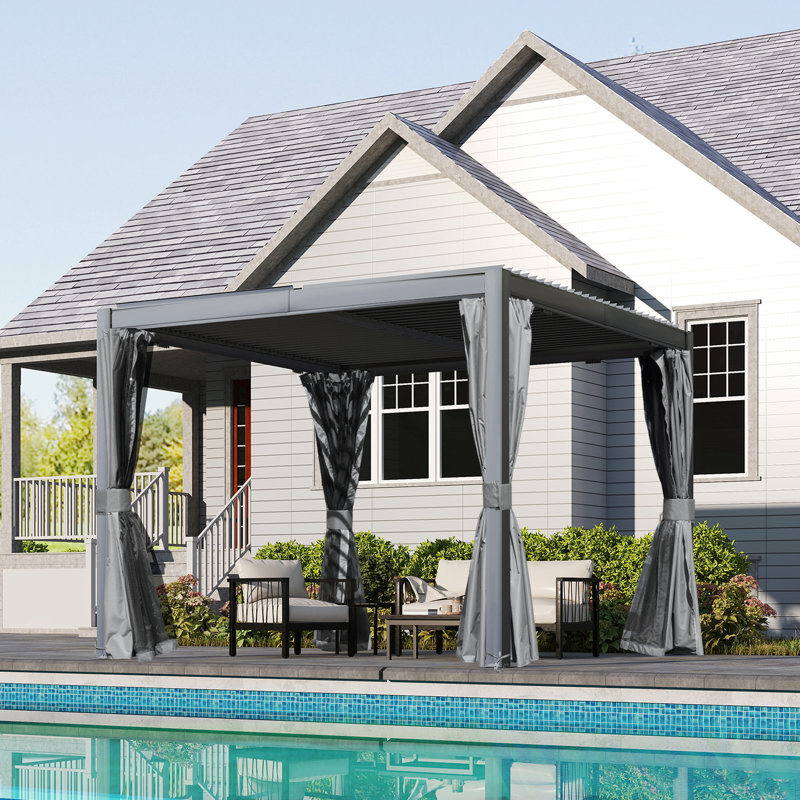 10 pi. L 10 pi. Pergola en aluminium, Gris