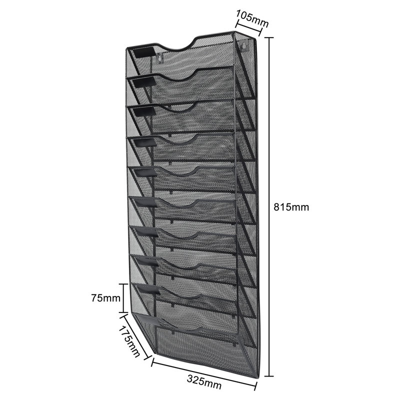 Metal File Organiser, Black