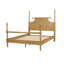 Grand lit polyvalent avec pieds tournés et tête de lit en placage de bois élégant