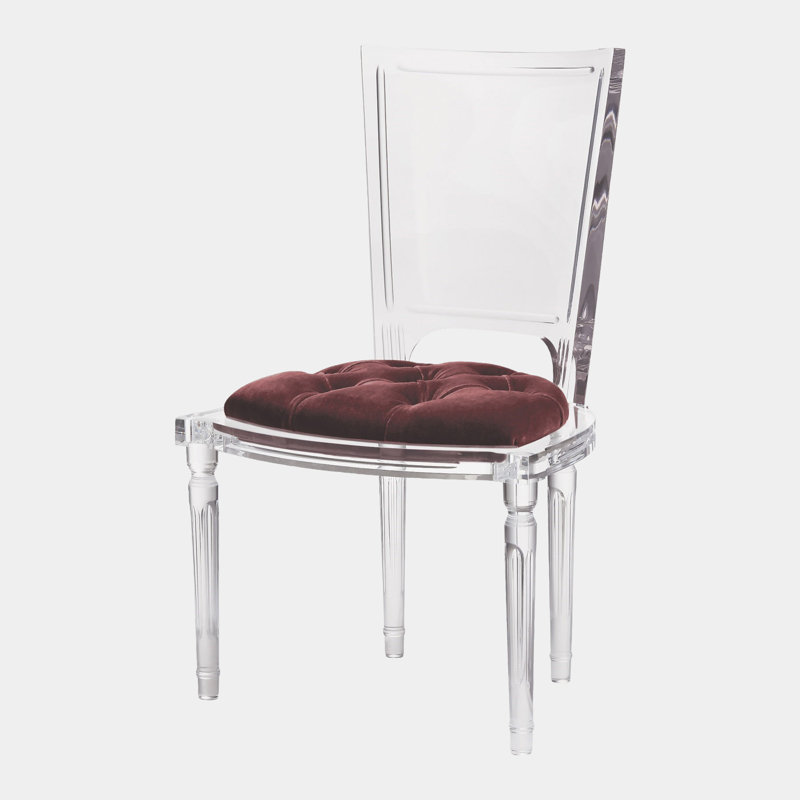 Marilyn Acrylic Side Chair-Black, Purple