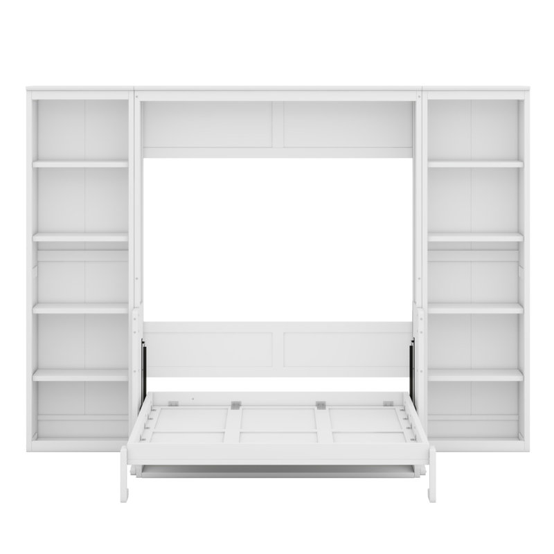 Lit escamotable avec bureau et bibliothèque Murphy, Blanc