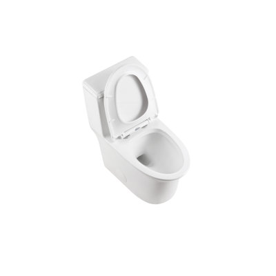 15.55 In Comfort Height Toilet, Ceramic, 1.1/1.6 Flushing, White, Soft Close Seat, & One Ceramic , In,