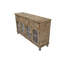 Buffet 59,06 pouces en bois vieilli avec 3 tiroirs et 4 portes en verre pour un rangement et une présentation polyvalents-128514884