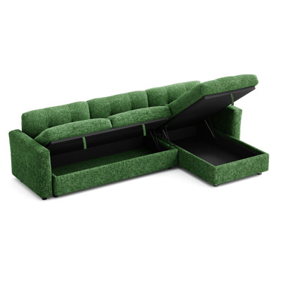 118" Oversized L-Shape Chenille Modular Sectional Sofa With Storage