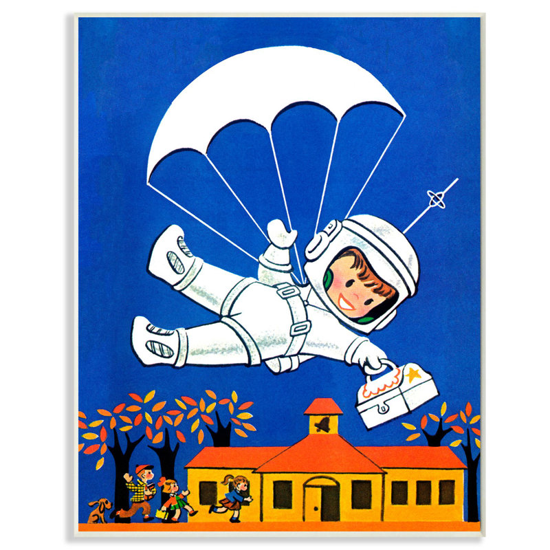Caricature de Riey Space Landing, Plaque murale, H 19 po x l 13 po