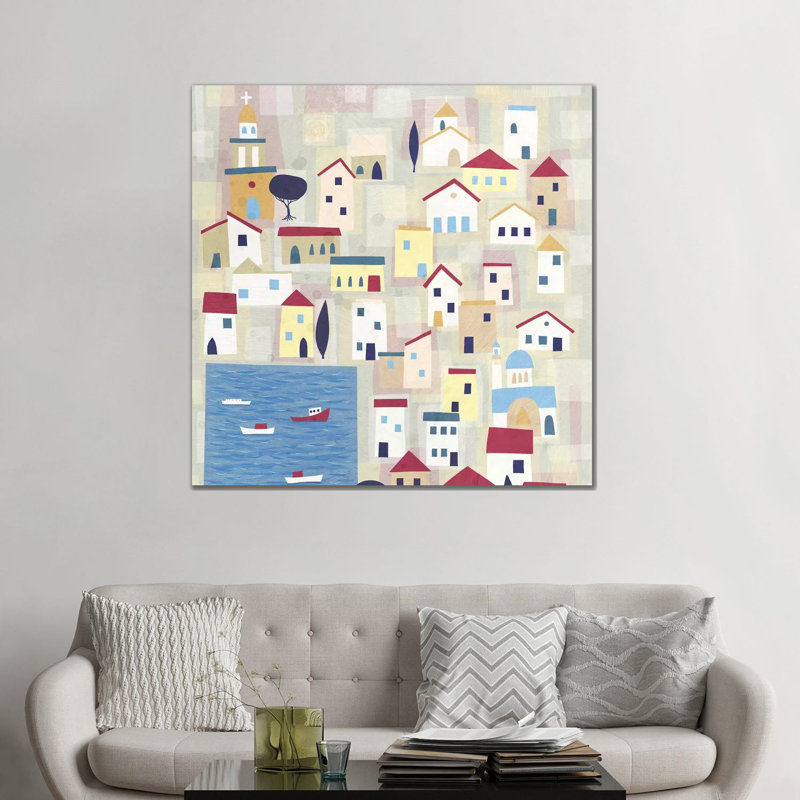 « Halki » par Nic squirrell-impression d’art graphique, Toile tendue, H 48 po x l 48 po x 1,5 po, Pas de tapis
