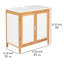 65cm Single Bathroom Vanity Base Only in White/Light Brown