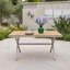 Table de salle à manger rectangulaire d'extérieur avec pieds en forme de X pour la cour, le jardin, la terrasse et le bord de la piscine