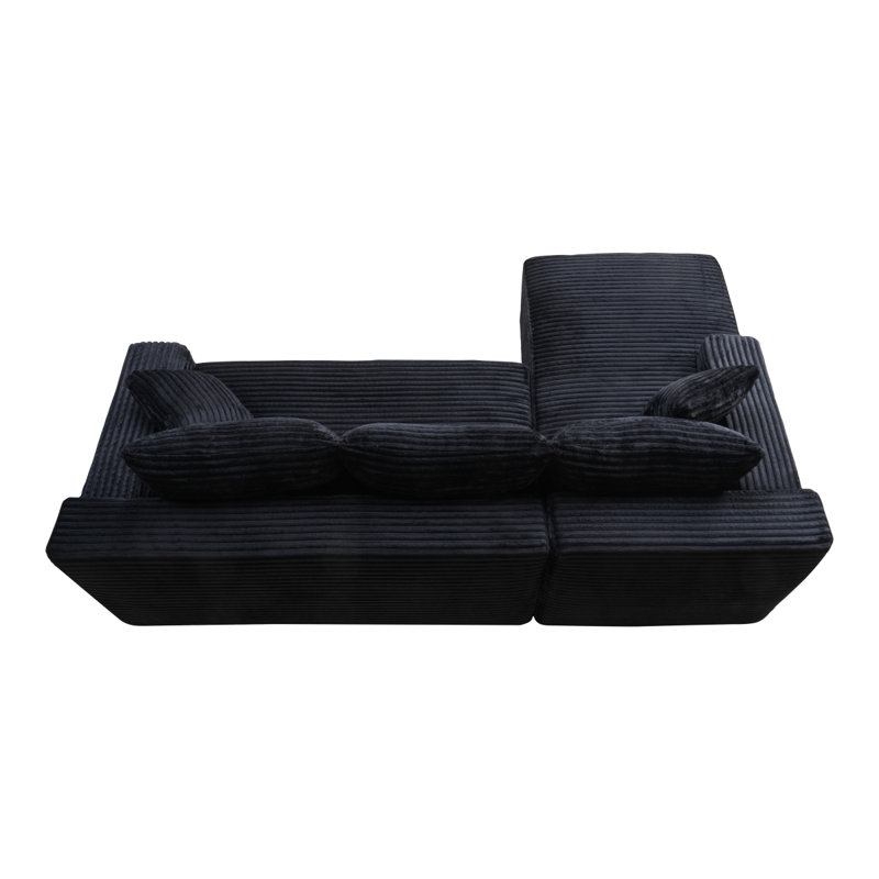 94.5" Cloud Modular Sectional Sofa Couch With L-Shape Chaise,Modern Minimalist Upholstered Couches For Living Room Bedroom,Deep Seat Corner Couch,No Assembly Required